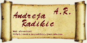 Andreja Radikić vizit kartica